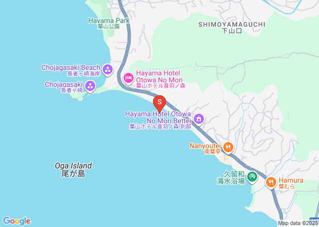 長者ヶ崎（葉山）の位置を示す地図