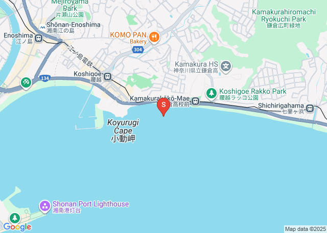 鎌倉恵風前の位置を示す地図