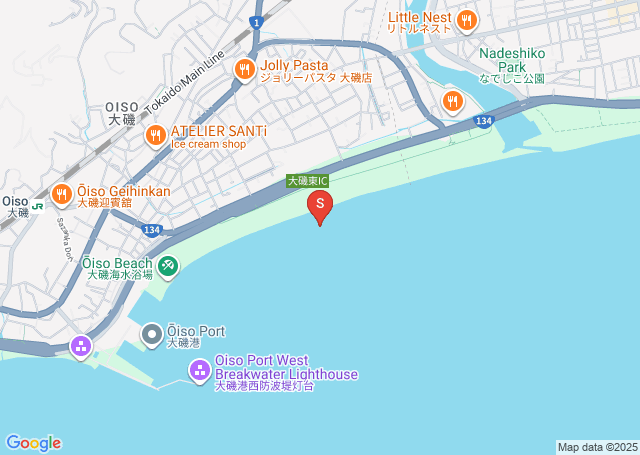 大磯磯高前の位置を示す地図