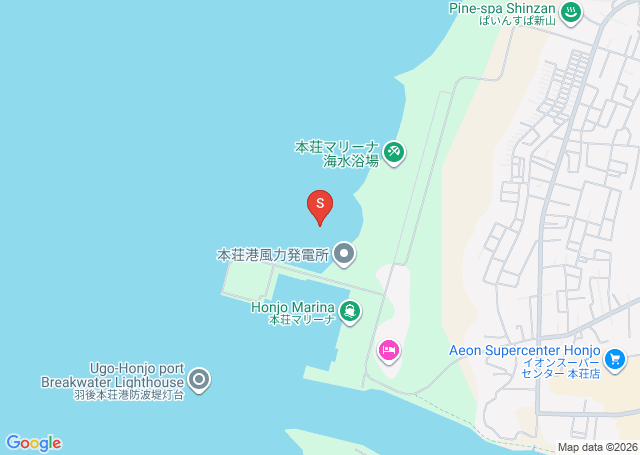 本荘浜の位置（地図）