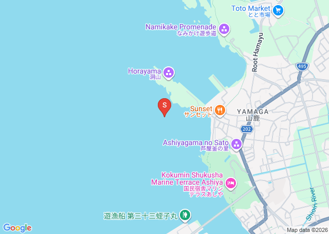 洞山の位置（地図）