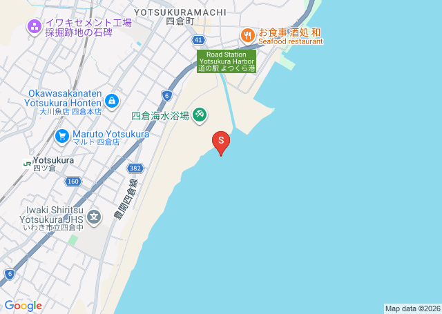 四倉の位置（地図）