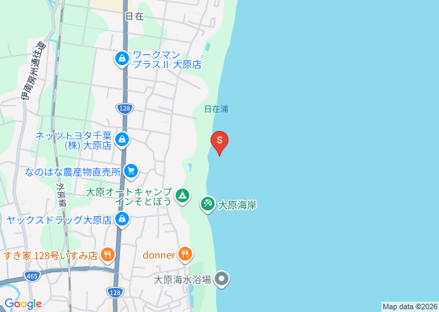 長谷川荘前の位置を示す地図