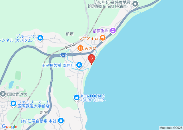 部原・メインの位置を示す地図