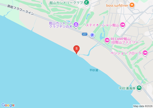 平砂浦・南パラの位置を示す地図