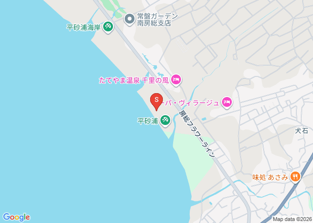 平砂浦・巴の位置を示す地図