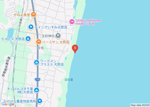 日在の位置を示す地図