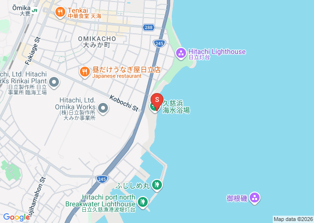 日立灯台下の位置（地図）