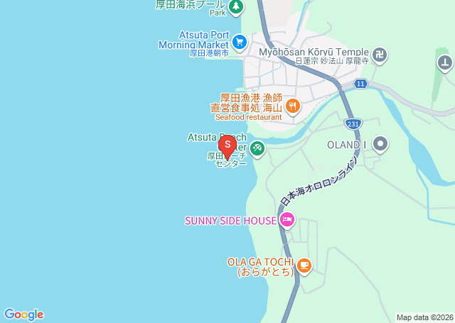 厚田浜の位置（地図）