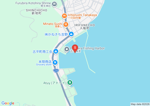 古平の位置（地図）