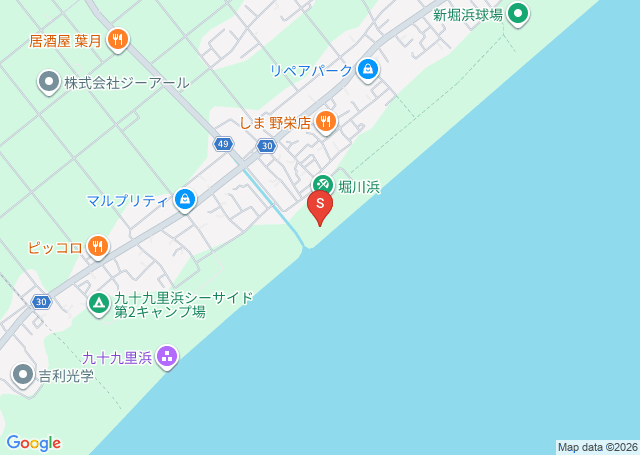 堀川浜の位置を示す地図