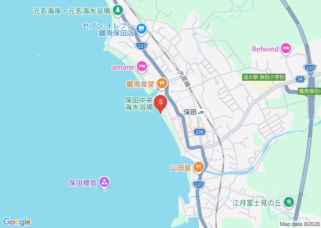 保田の位置を示す地図