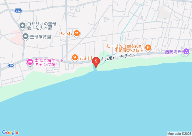 飯岡・あめや前の位置を示す地図