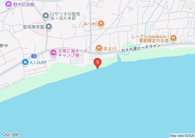飯岡河口の位置を示す地図