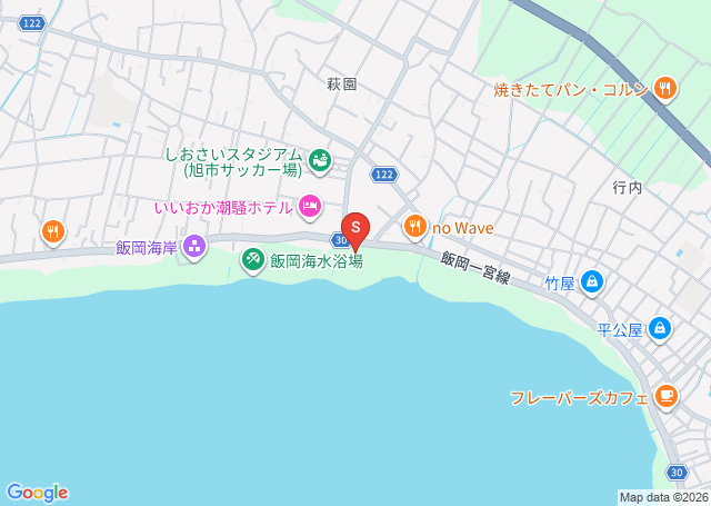 飯岡・信号下の位置を示す地図