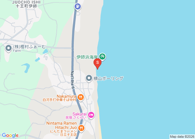 伊師浜の位置（地図）