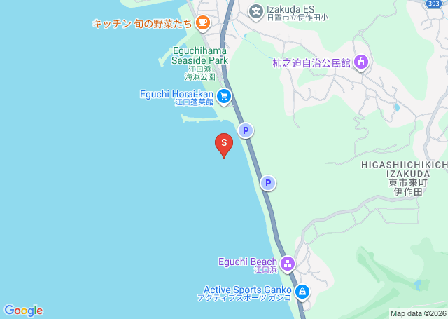 江口浜の位置（地図）