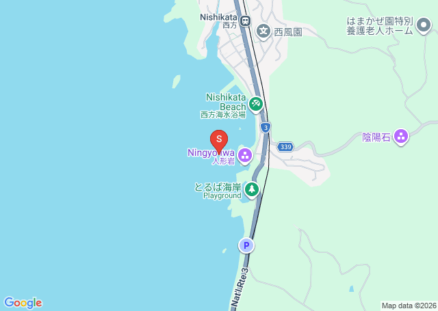人形岩の位置（地図）