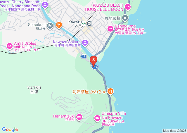河津浜の位置を示す地図