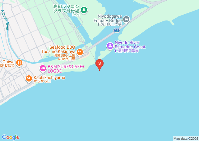 仁淀川河口の位置（地図）