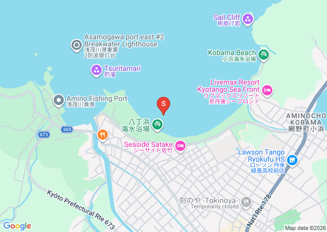 八丁浜の位置（地図）