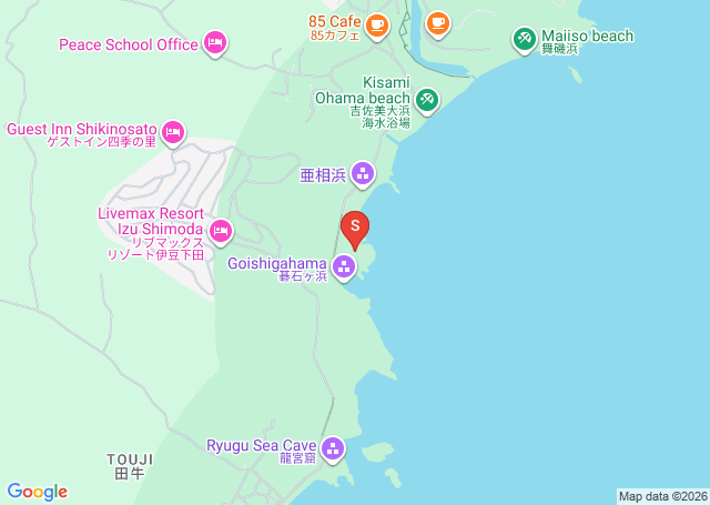 松根の位置を示す地図