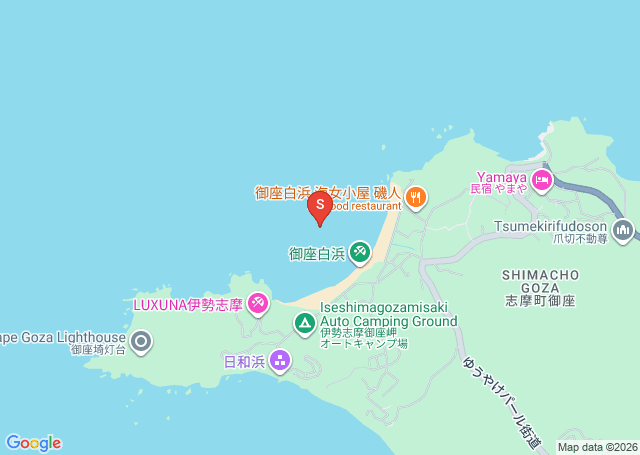 御座白浜の位置（地図）