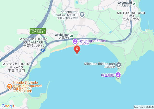 大谷の位置（地図）