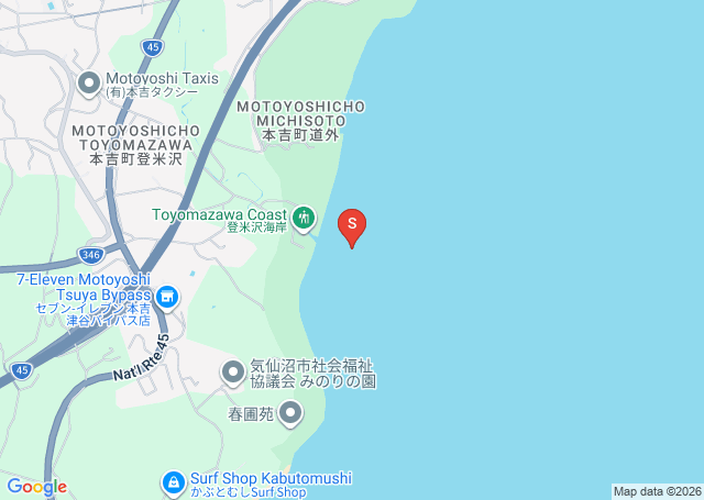 登米沢の位置（地図）