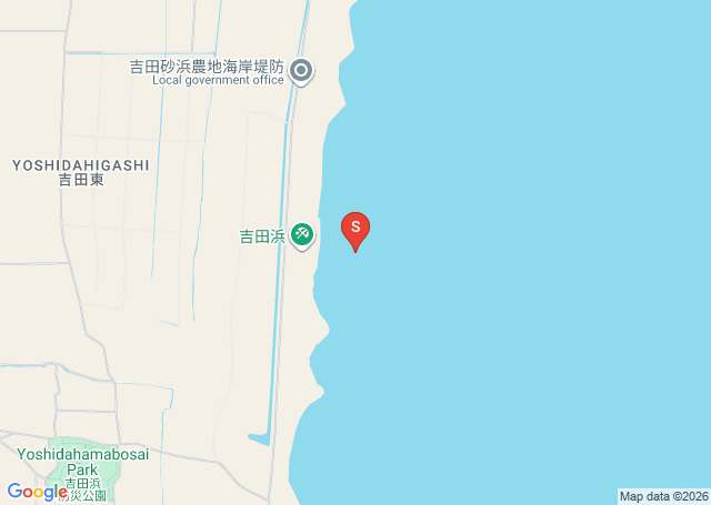 吉田浜の位置（地図）