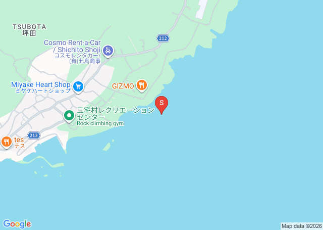 沖原海岸の位置（地図）