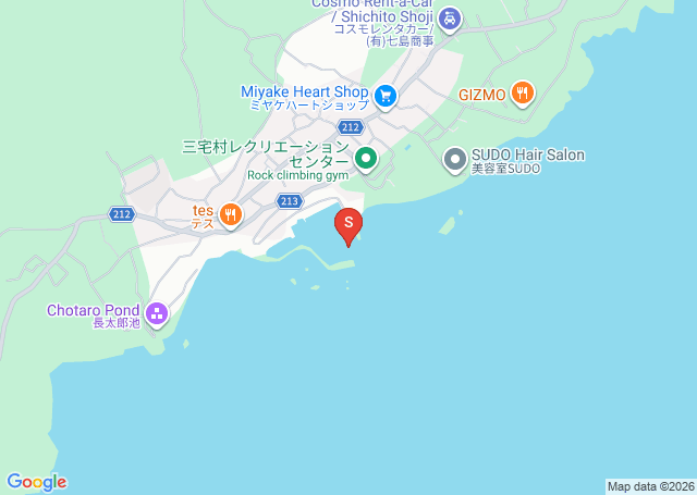 坪田漁港の位置（地図）