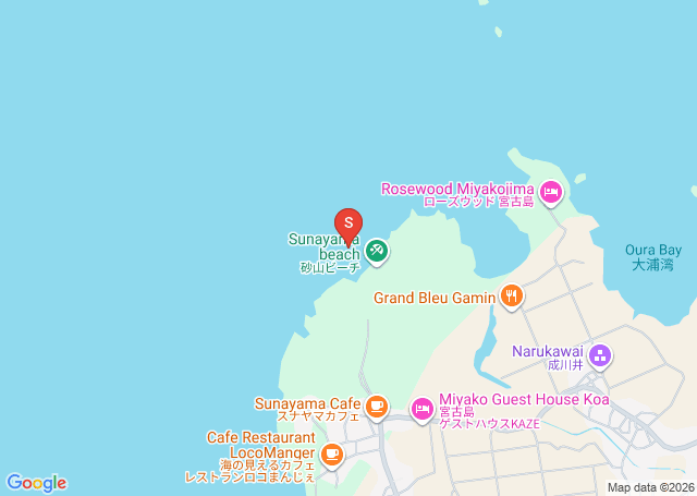 砂山ビーチの位置（地図）