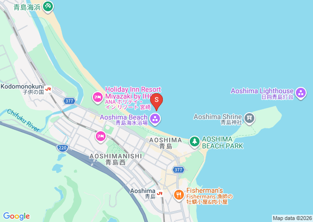 青島の位置（地図）
