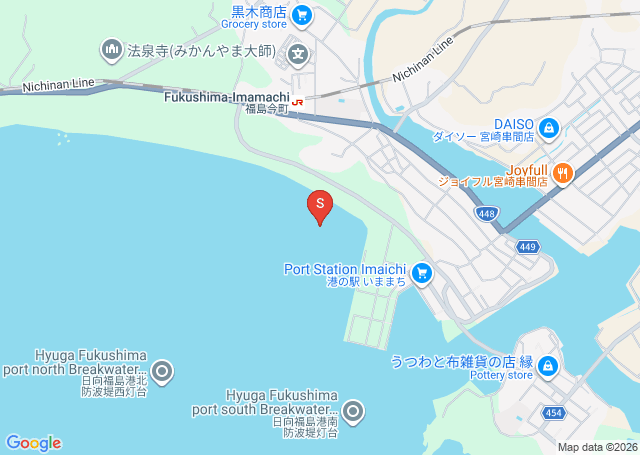 福島港の位置（地図）