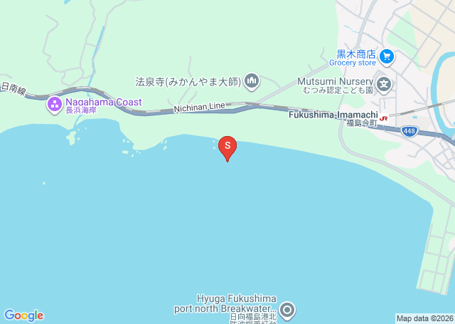 串間西方の位置（地図）