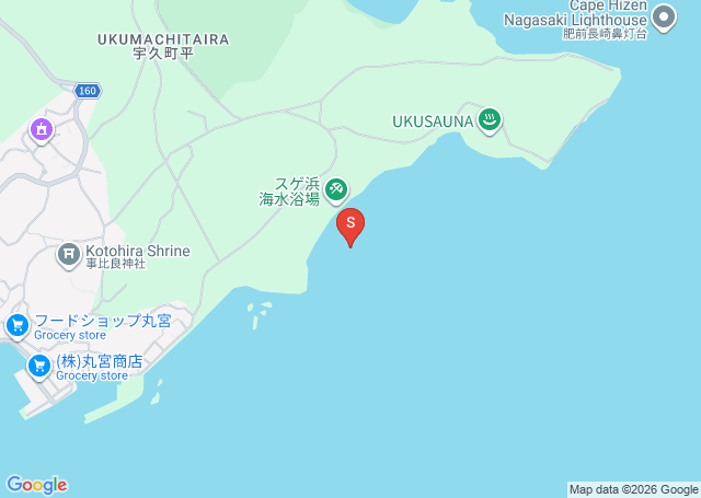 スゲ浜の位置（地図）