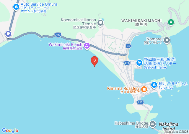 脇岬の位置（地図）