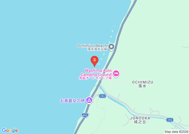 落水の位置（地図）