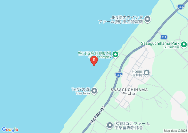 笹口浜の位置（地図）