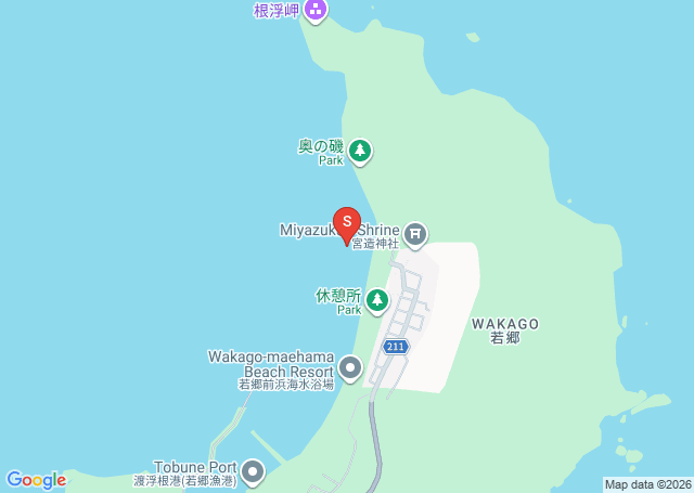 奥の磯の位置（地図）
