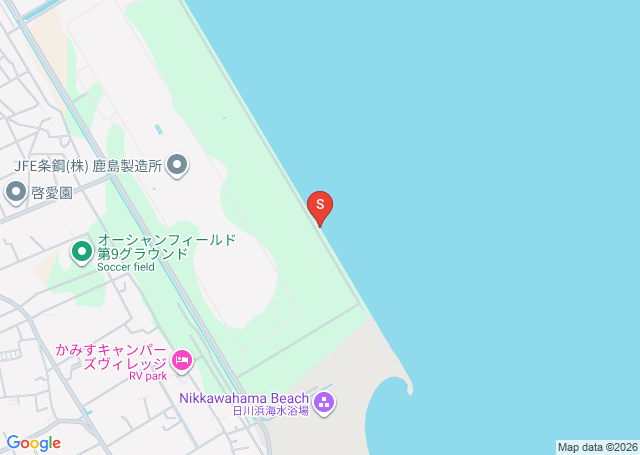 日川浜の位置（地図）