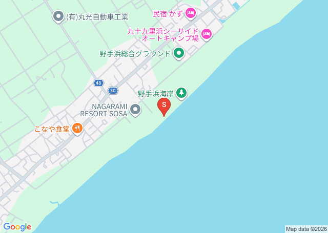 野手浜の位置を示す地図