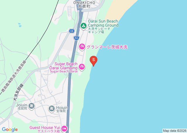 大洗サンビーチの位置（地図）