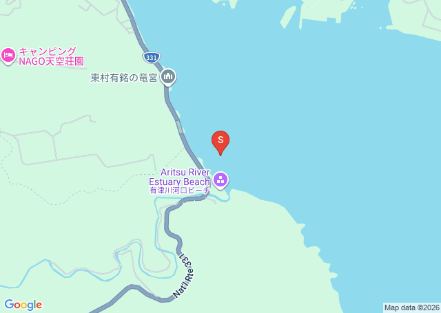 有津川河口の位置（地図）