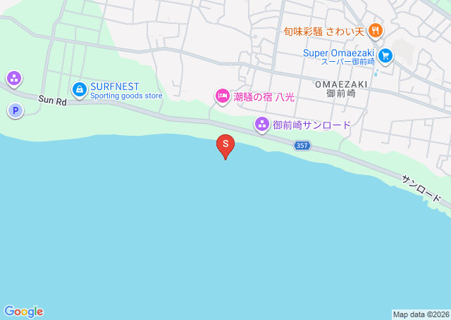 御前崎・メインの位置（地図）