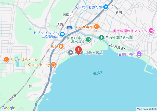 御宿・メインの位置を示す地図