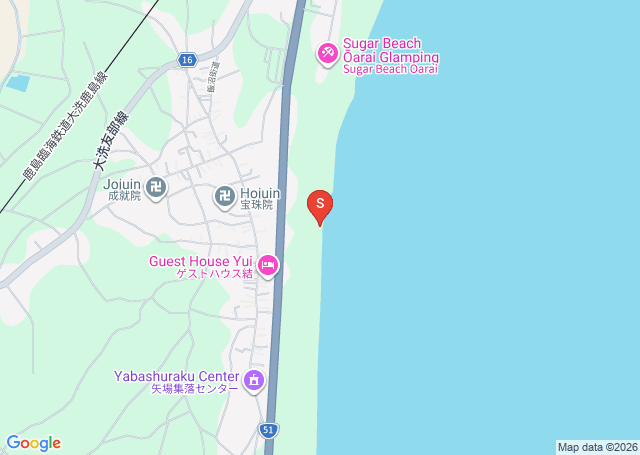 大貫正面の位置（地図）