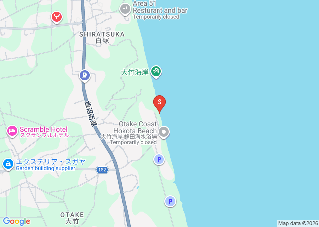 大竹海岸の位置（地図）