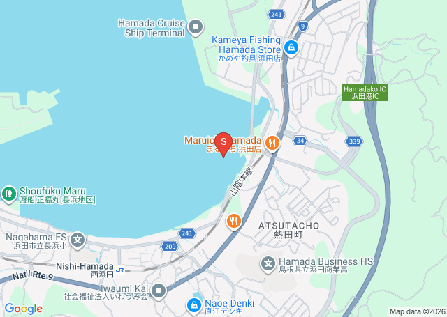 久村海岸の位置（地図）